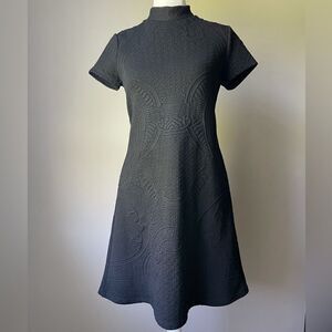 Aqua Womens Black Short Sleeve Rayon Blend Classic Dress Size Extra Small